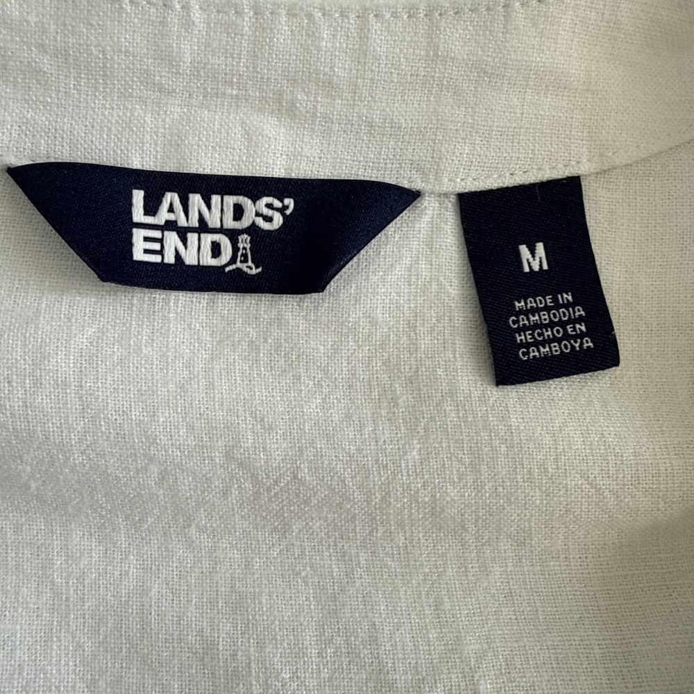 Lands End Tunic Top M Linen Blend Coastal Beachy Minimalist Langenlook - Picture 11 of 12